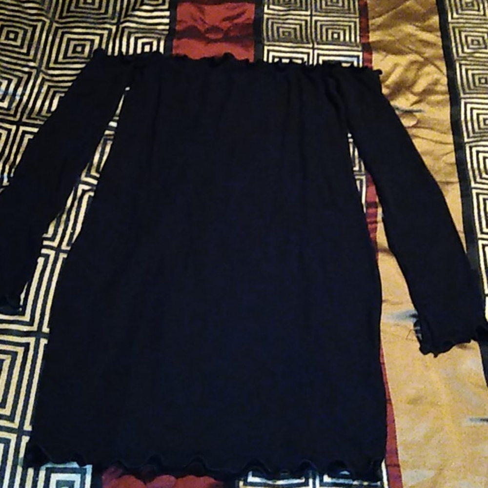 Off Shoulder Black Dress